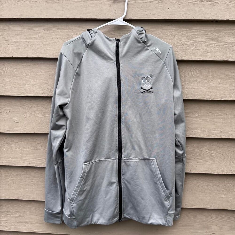 Unrl Men's Grey and Silver Hoodie